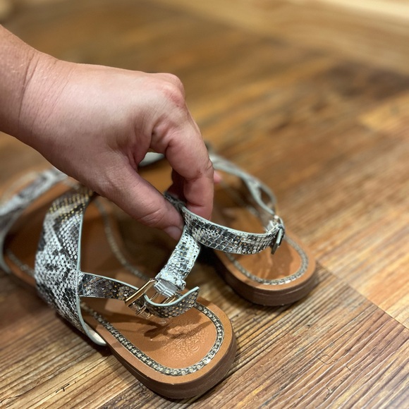 Vince Camuto Snake Print Sandals (natural gold and matte metal snake) - Picture 5 of 6